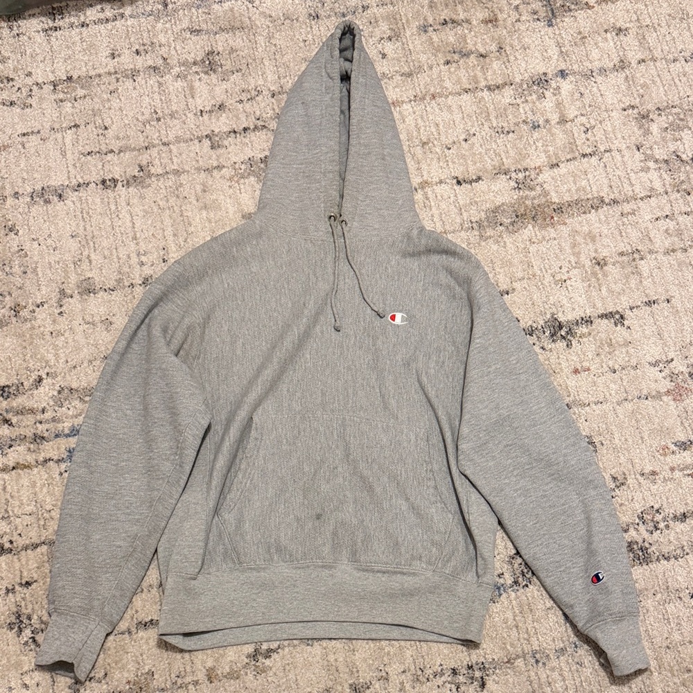 Champion Light Gray Reverse Weave Hoodie